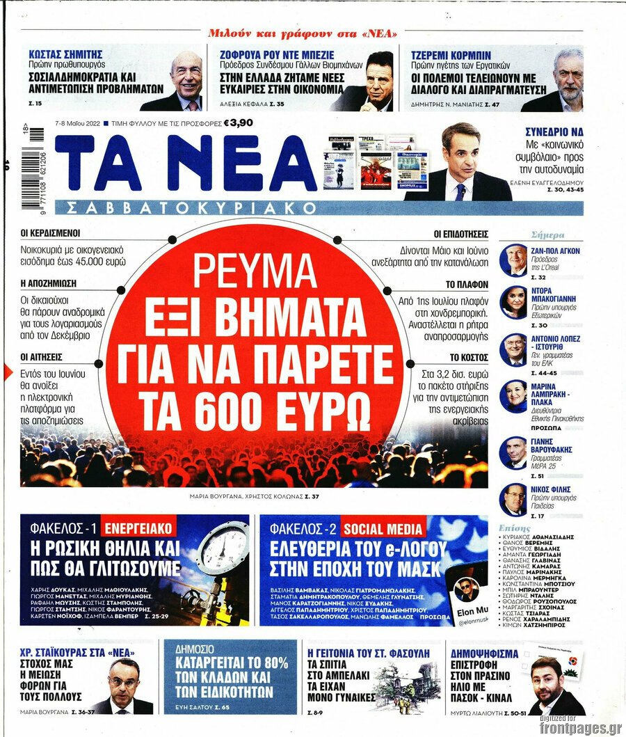 Τα πρωτοσέλιδα των πολιτικών και αθλητικών εφημερίδων 