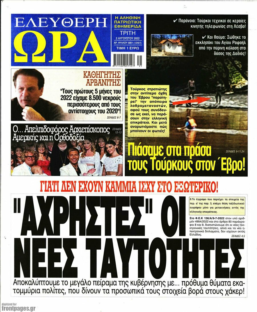 Τα πρωτοσέλιδα των πολιτικών και αθλητικών εφημερίδων