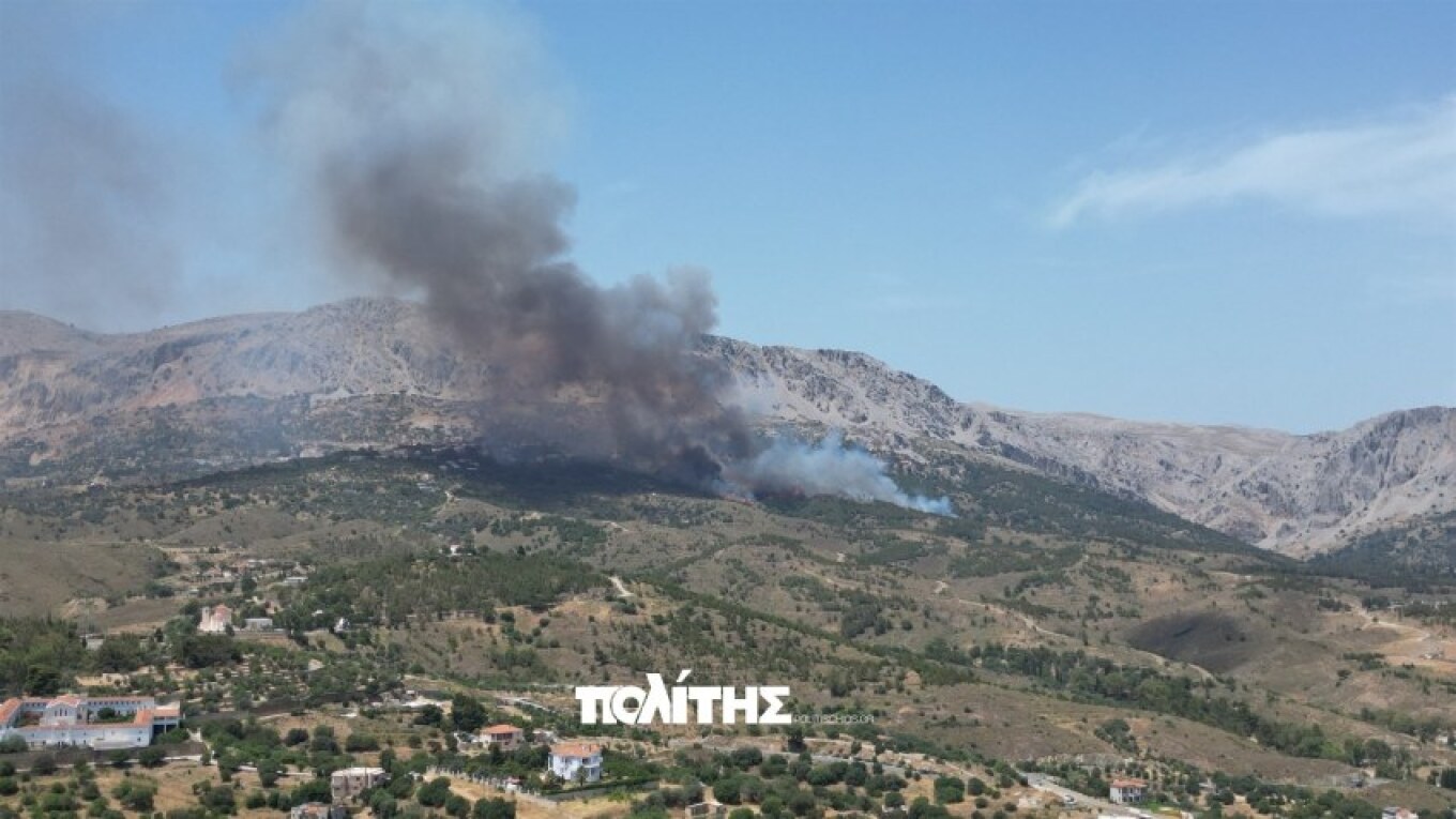 Βελτιωμένη η εικόνα της φωτιάς στη Χίο